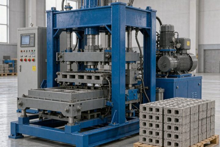 Block production line for a building materials distributor